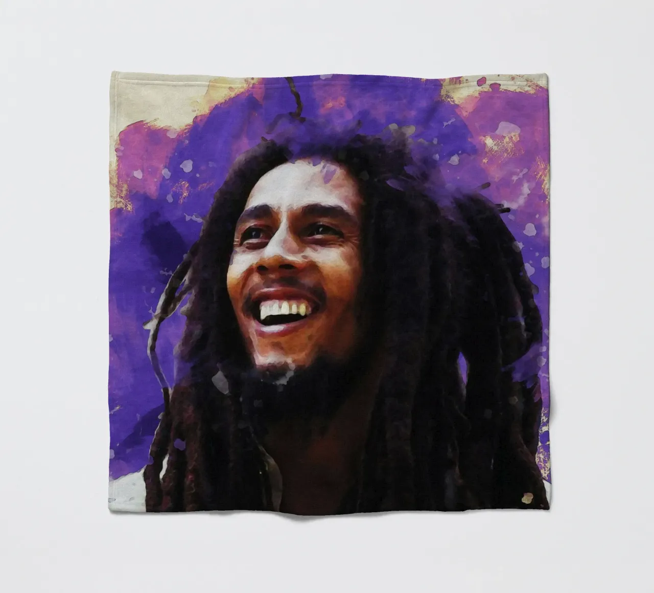 Smudge of Portrait Bob Marley Fleecedecke von Gunawan Rb