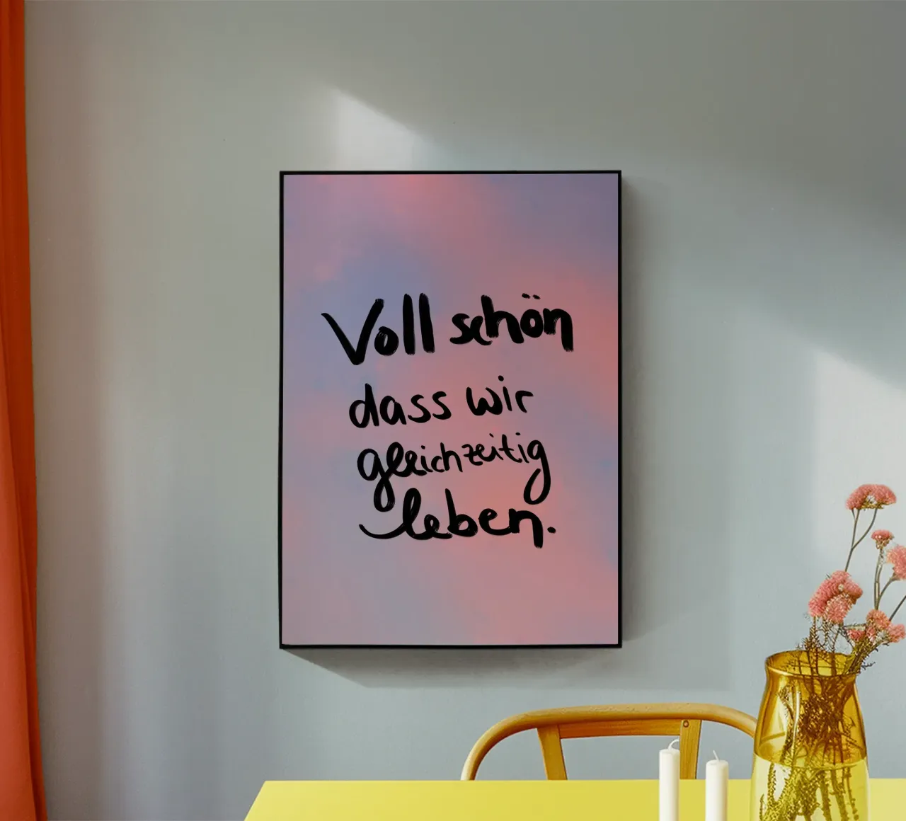 Voll schön dass wir gleichzeitig leben Acryl-Glas von Hej Ibiza by Ute Arnold