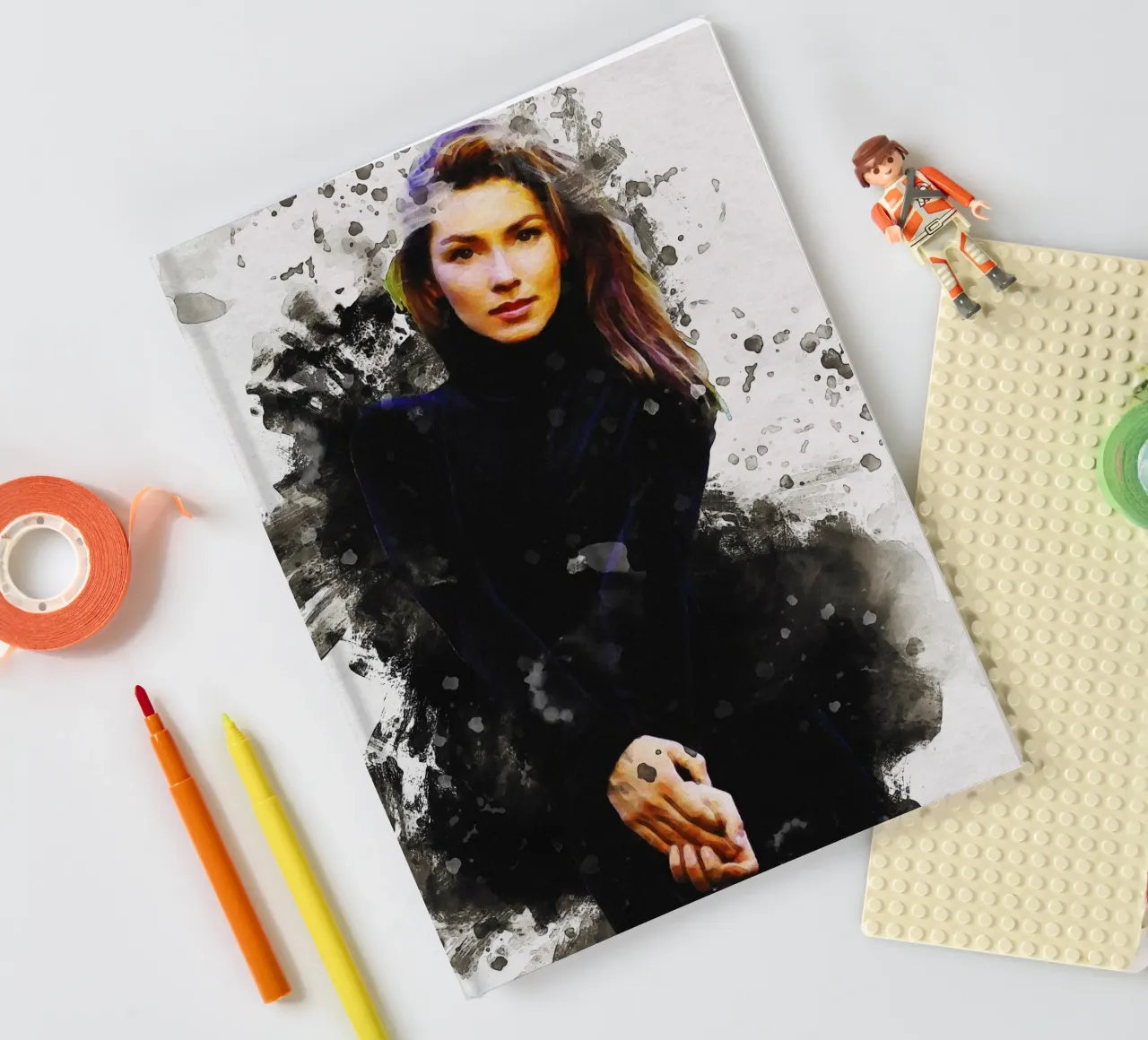 Smudge of Portrait Shania Twain notebook by Gunawan Rb