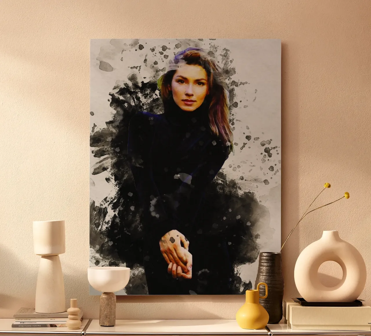 Macchia di ritratto Shania Twain alluminio dibond da Gunawan Rb