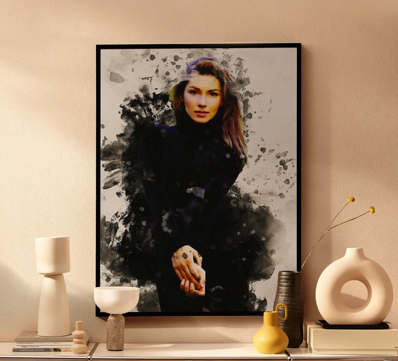 Macchia di ritratto Shania Twain poster da Gunawan Rb