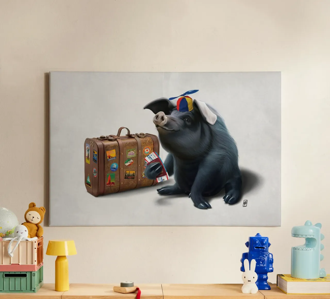Might (Wordless) tela con Cornice a cassetta da Rob Art | Illustration