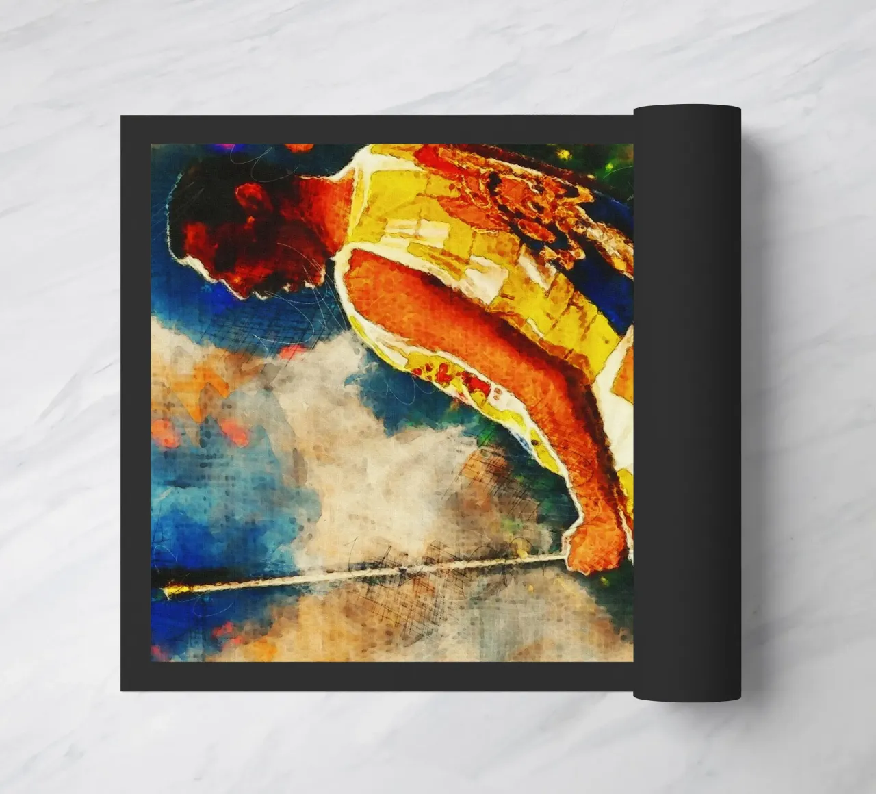 Smudge of Portrait Freddie Mercury en directo felpudo de Gunawan Rb
