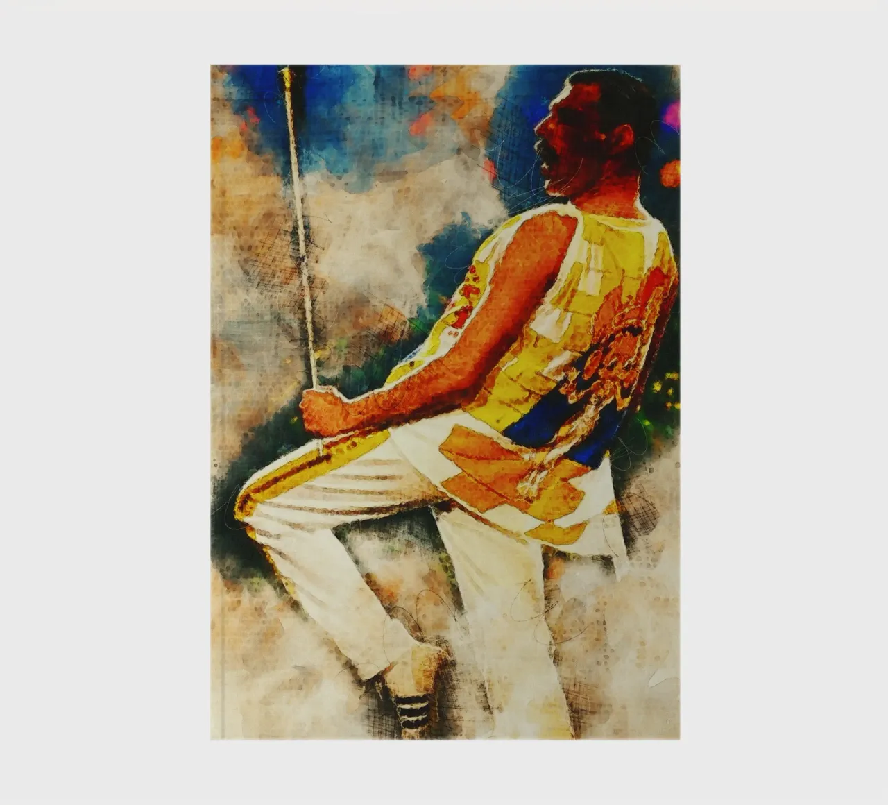Smudge of Portrait Freddie Mercury Live notebook by Gunawan Rb