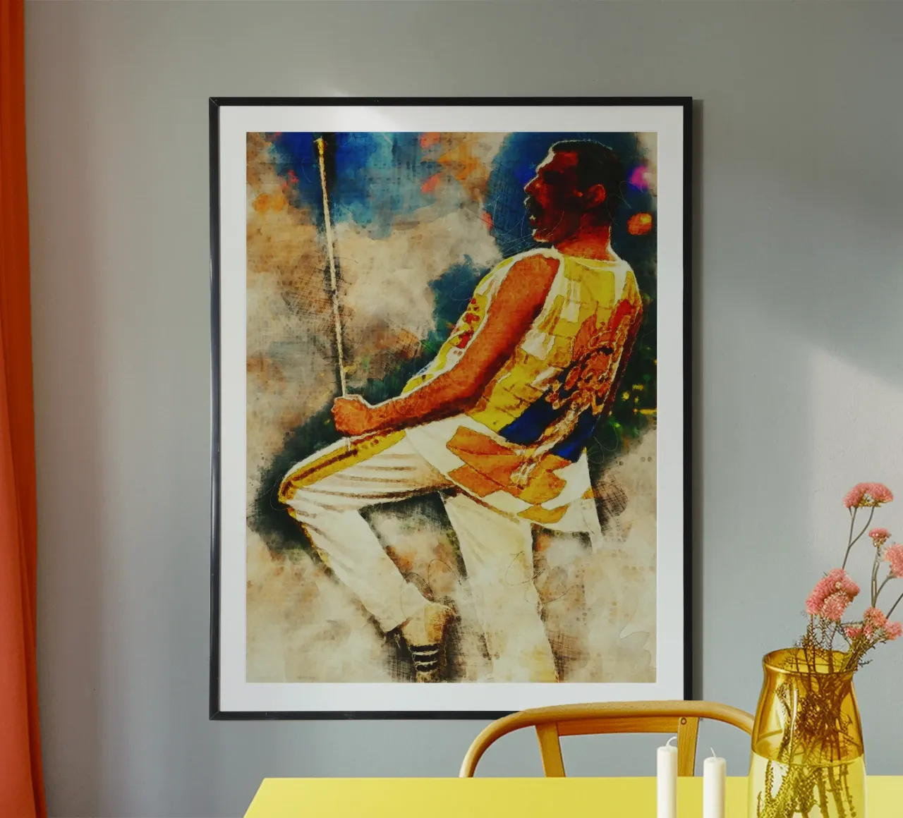 Smudge of Portrait Freddie Mercury en directo hahnemühle de Gunawan Rb
