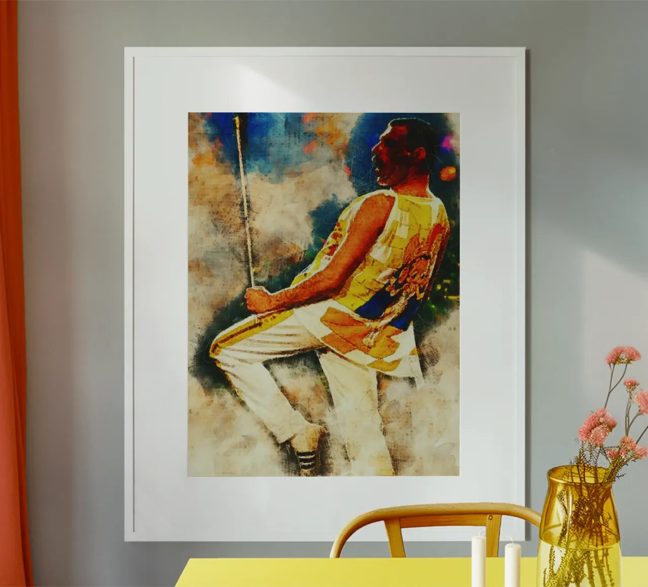 Smudge of Portrait Freddie Mercury Live Poster von Gunawan Rb