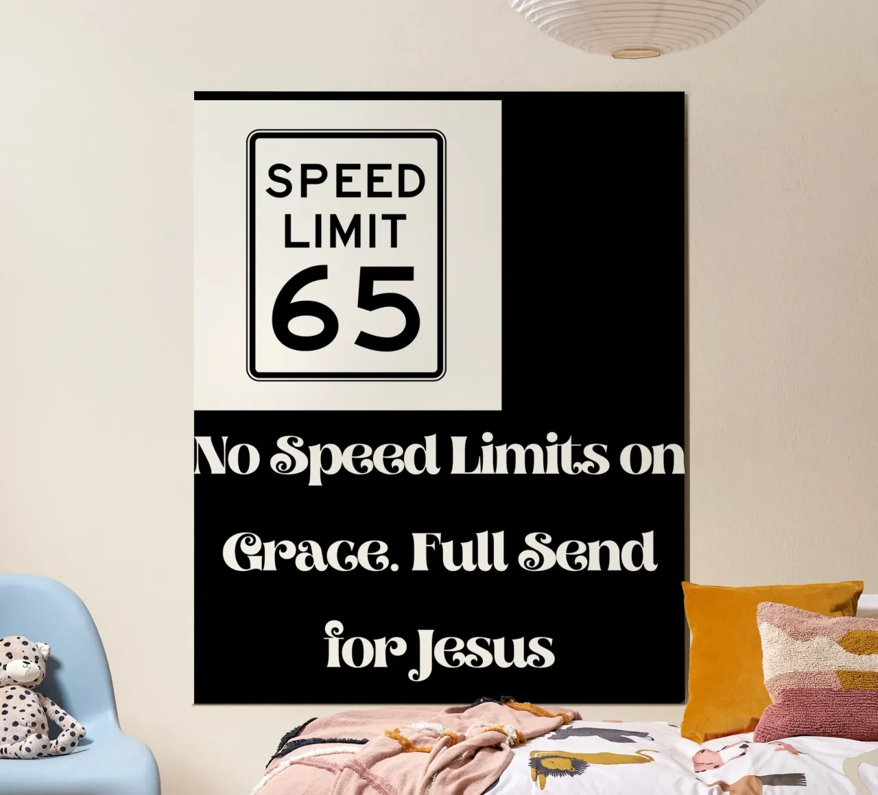 No speed limits on grace Tee, Christliche Glaubensbekleidung Unisex Poster von Lionandlamb