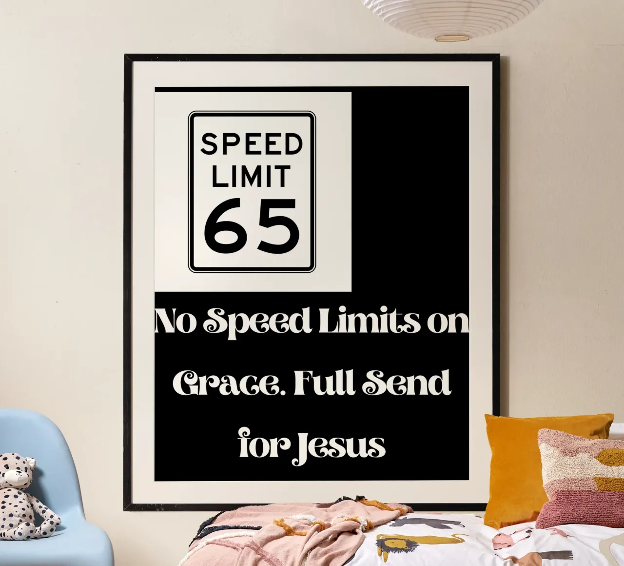 No speed limits on grace Tee, Christliche Glaubensbekleidung Unisex Poster von Lionandlamb