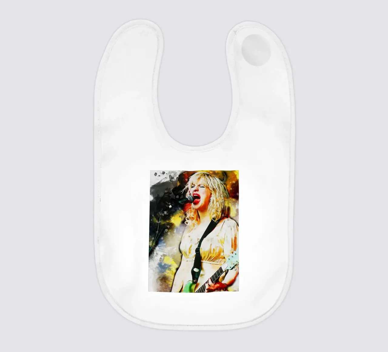 Smudge of Portrait Courtney Love baby bib by Gunawan Rb