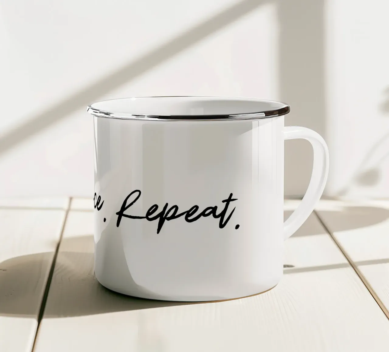 Coffee.Patience.Repeat. tazza in smalto da treechild
