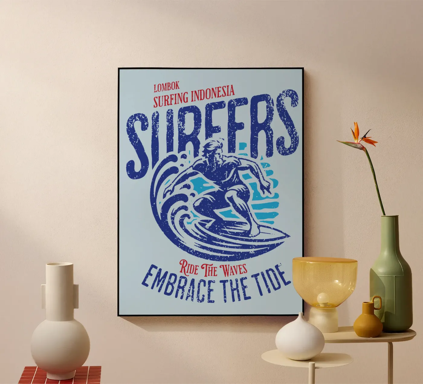 Surfers acrylic glass by Gunawan Rb