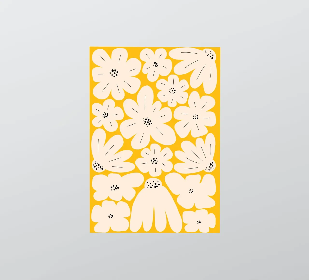 Bold abstract floral art, Yellow sticker by pdigitalprints