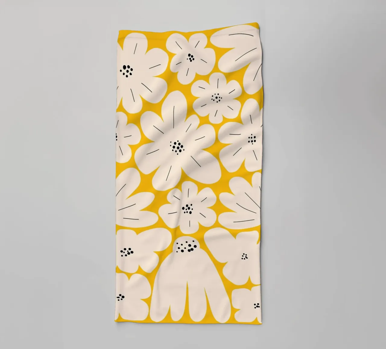 Art floral abstrait audacieux, jaune serviette de bain de pdigitalprints