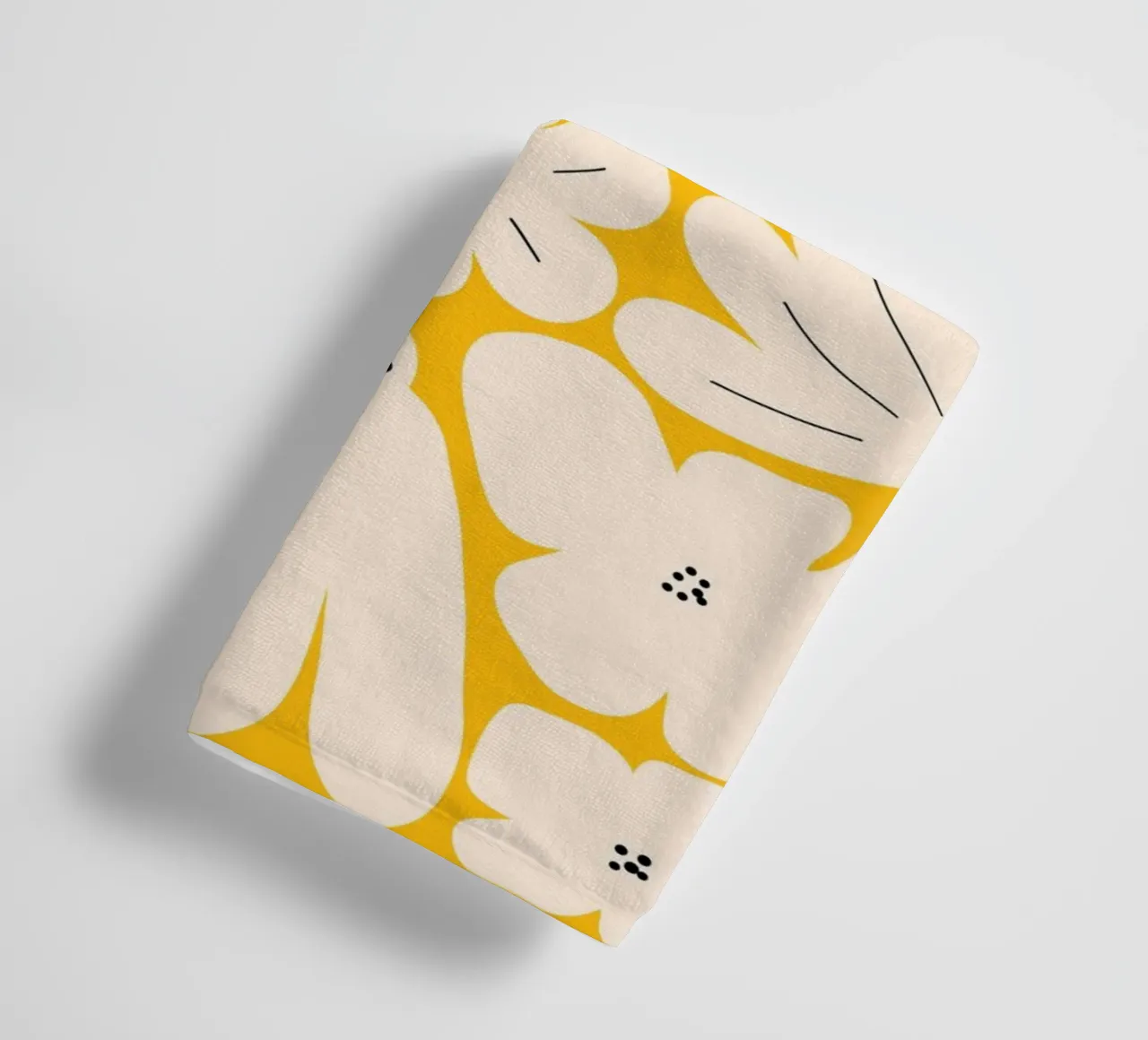 Art floral abstrait audacieux, jaune serviette de bain de pdigitalprints
