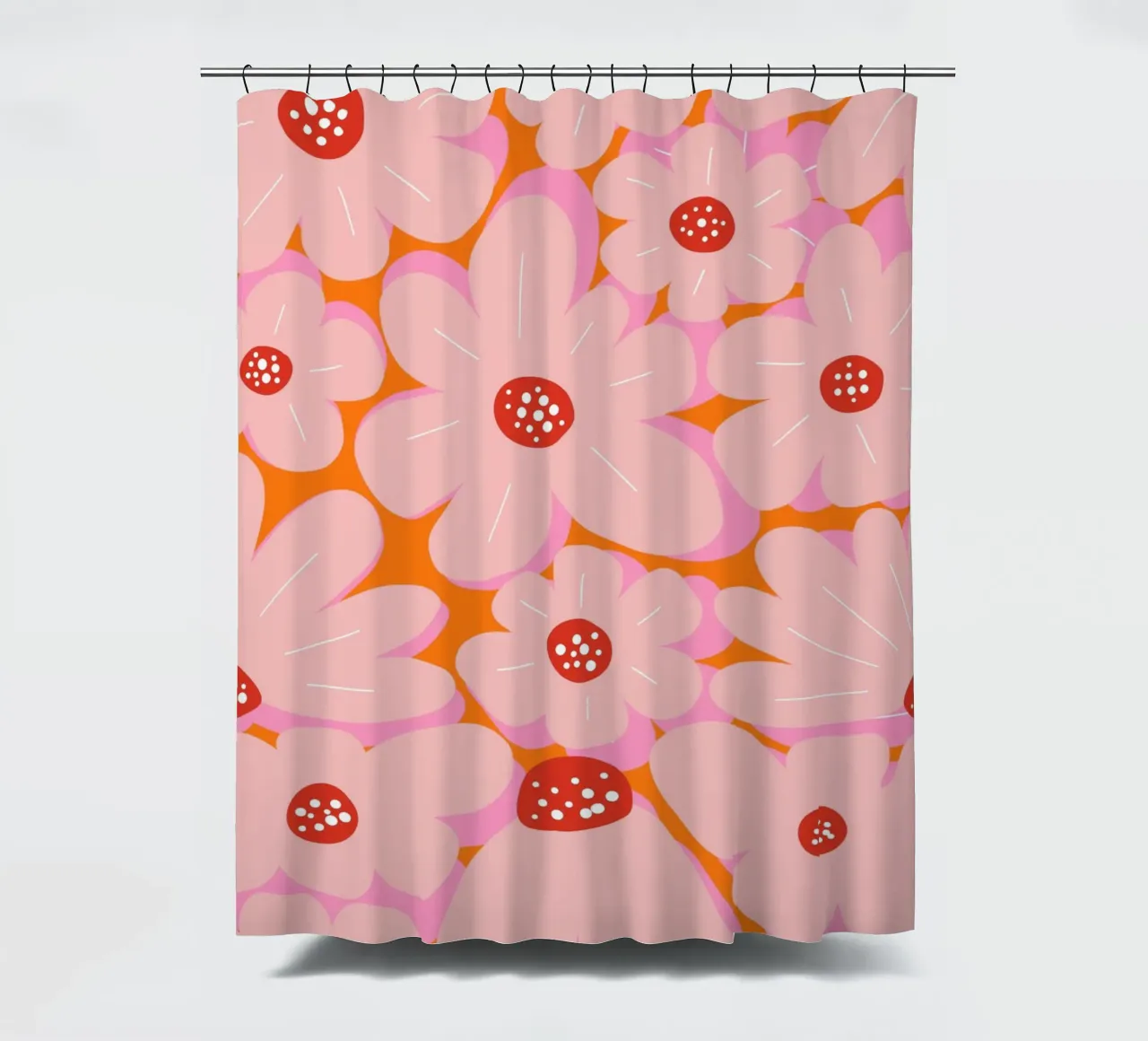 Abstracte bloemsierkunst, Dopaminekleuren douchegordijn van pdigitalprints