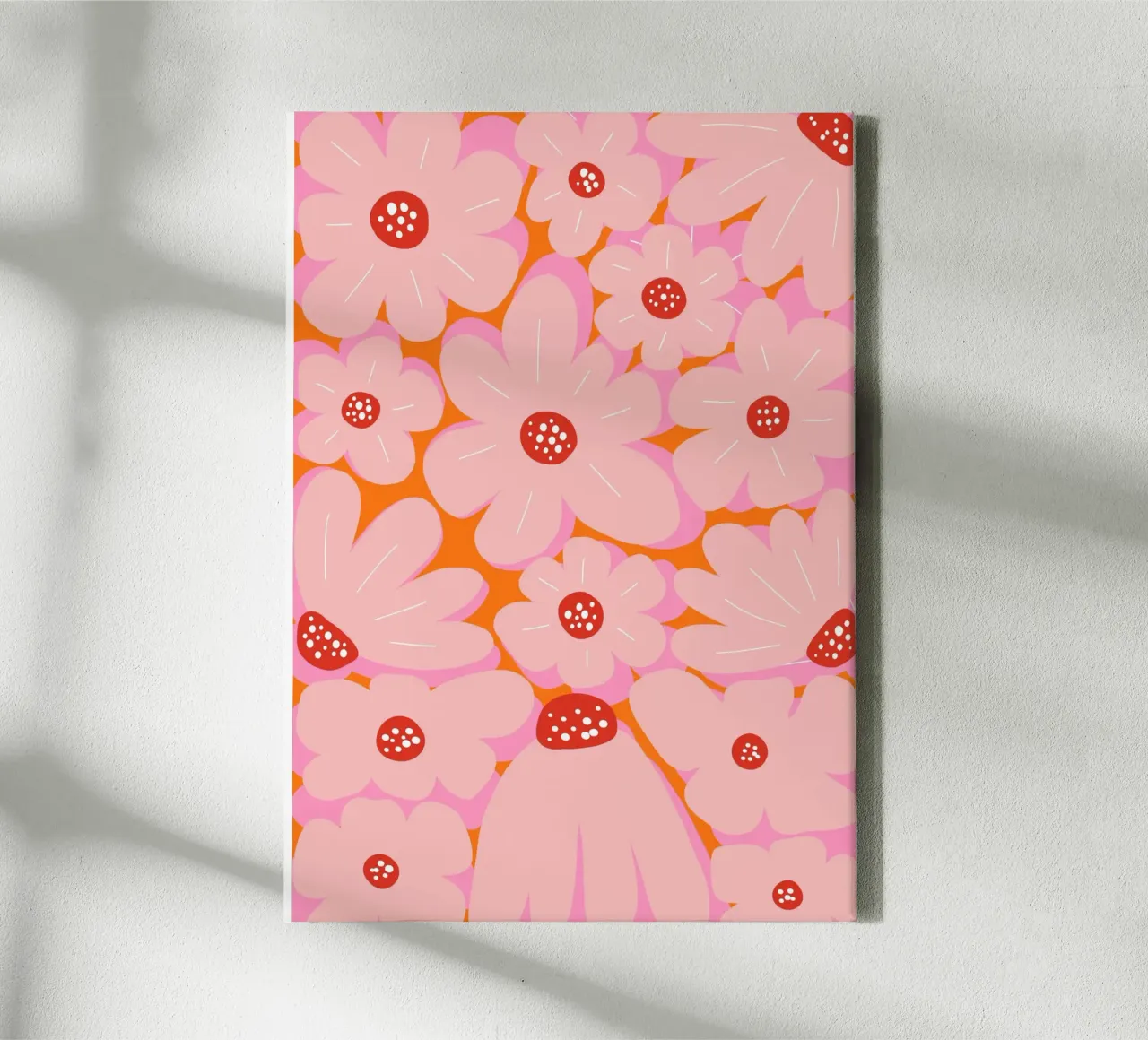 Abstracte bloemsierkunst, Dopaminekleuren canvas met Baklijst van pdigitalprints