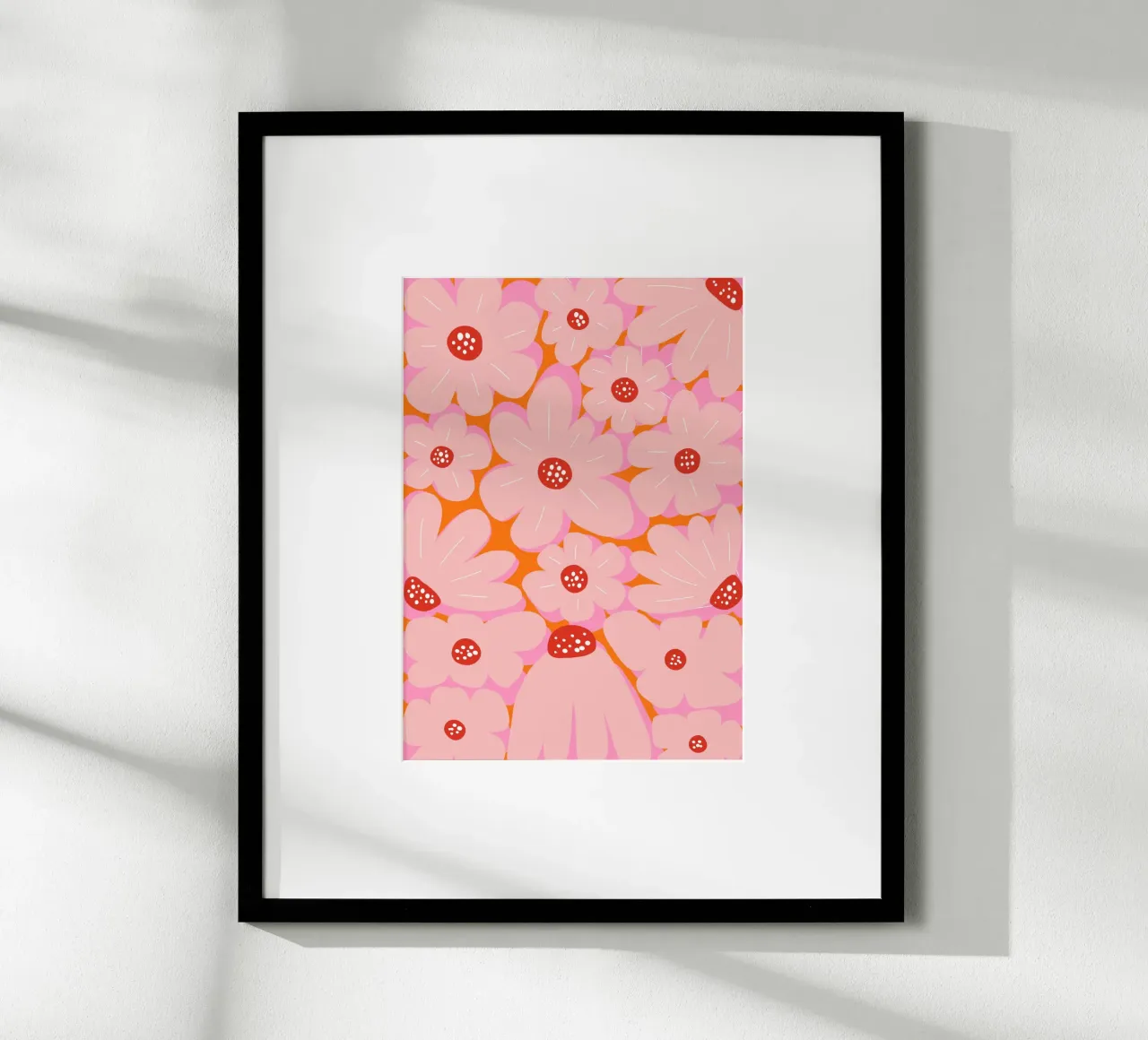 Arte floreale astratta, colori della dopamina poster con telaio in alluminio da pdigitalprints
