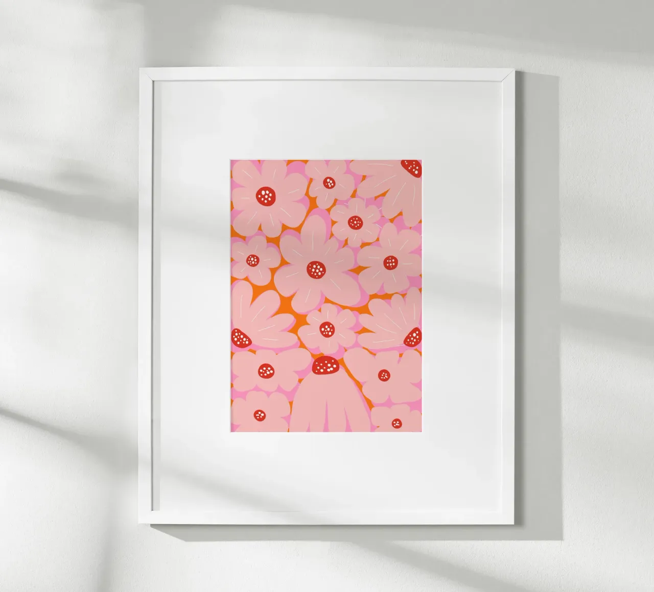 Arte floreale astratta, colori della dopamina poster con telaio in alluminio da pdigitalprints