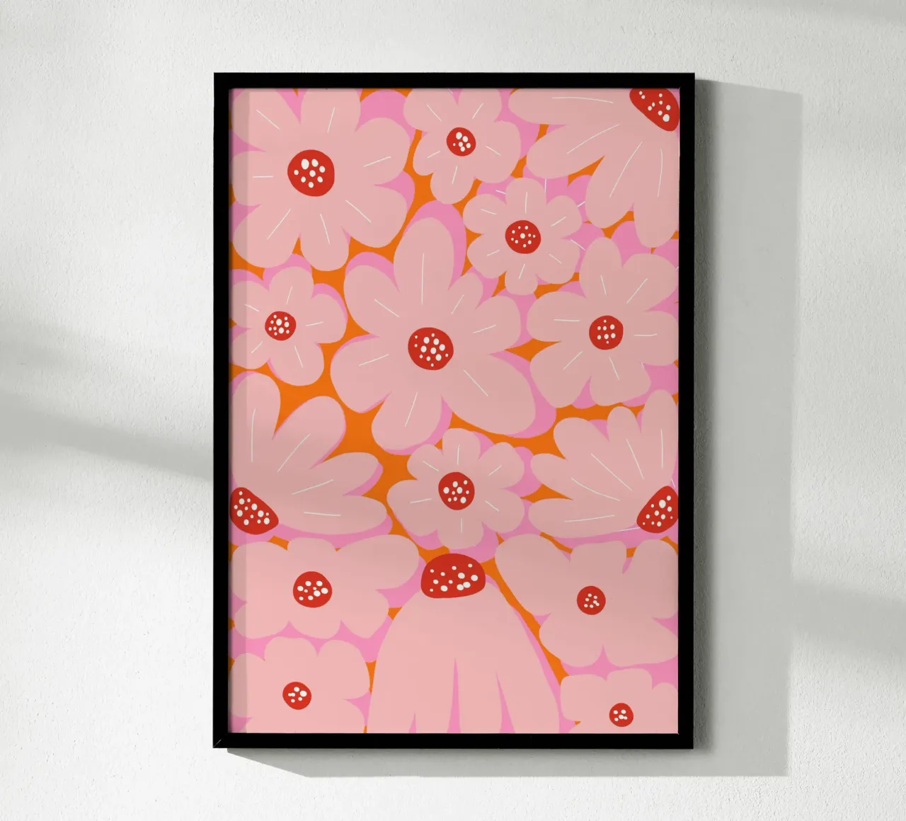 Arte floreale astratta, colori della dopamina poster con telaio in alluminio da pdigitalprints