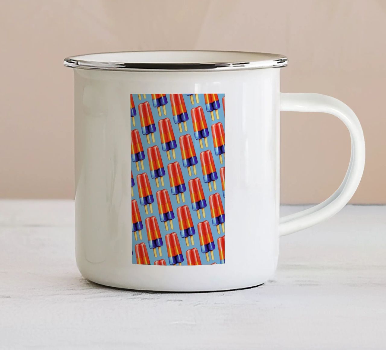 Rainbow Double Popsicle tazza in smalto da Kelly Gilleran