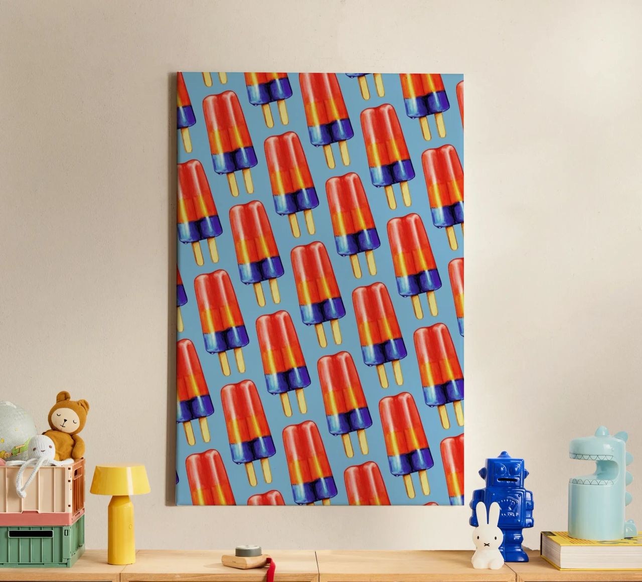 Rainbow Double Popsicle canvas by Kelly Gilleran