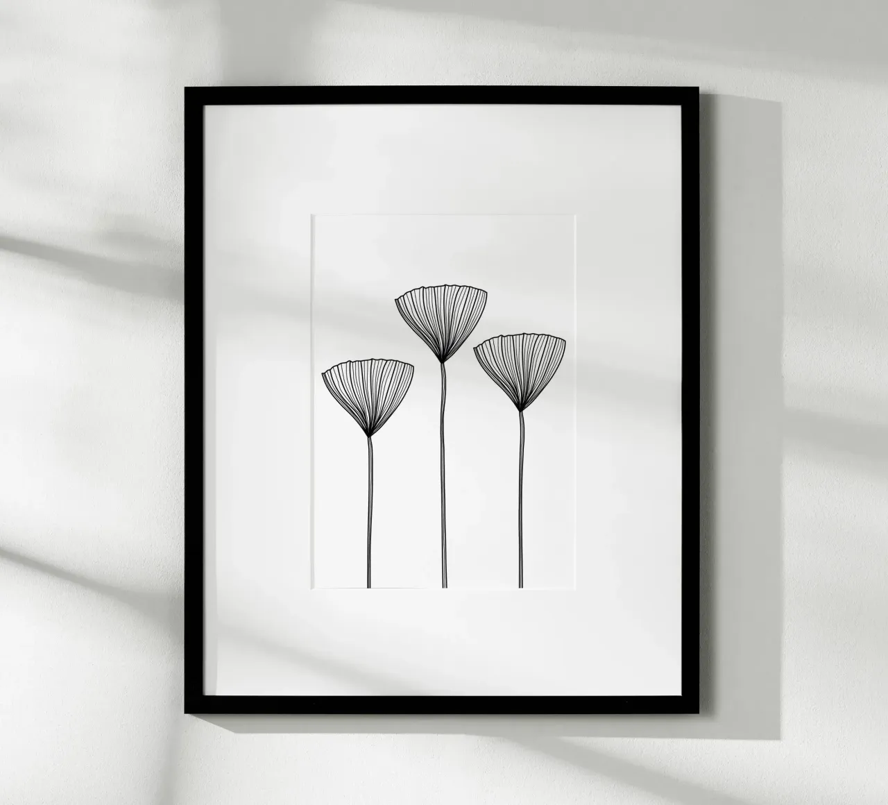 Drei Wildblumen - Linienzeichnung poster da BAINAI