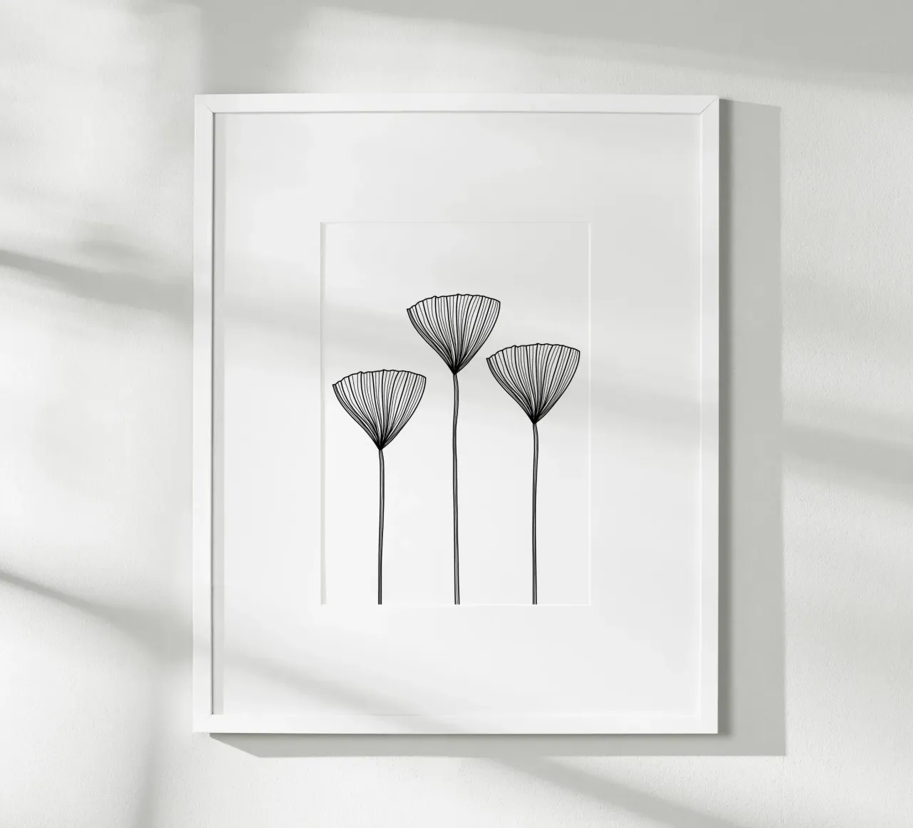Drei Wildblumen - Linienzeichnung poster da BAINAI