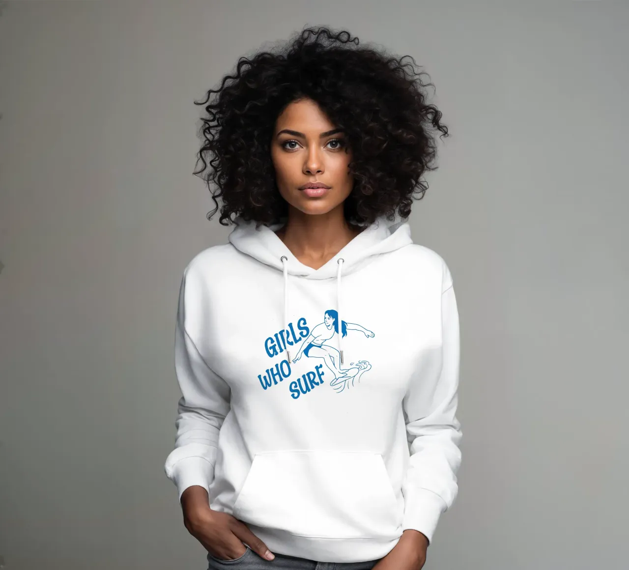 Ragazze che fanno surf felpa con cappuccio da Gunawan Rb