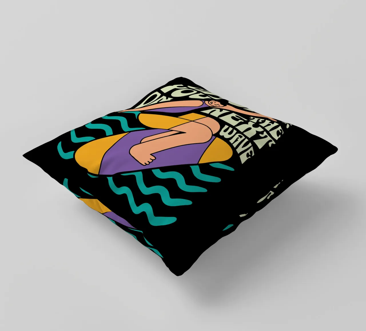 Catch you on the next wave decorative cushion by Gunawan Rb