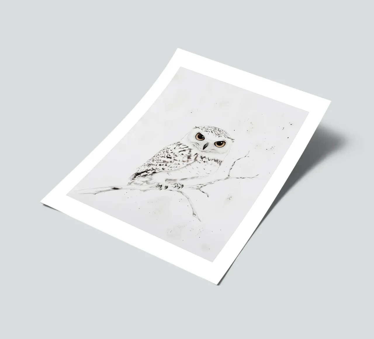 Elegant white owl sticker sheet by Carinaprint
