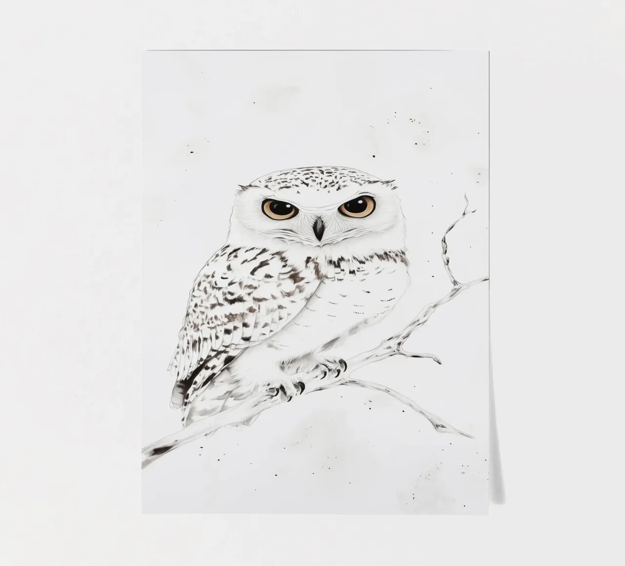 Elegant white owl sticker sheet by Carinaprint