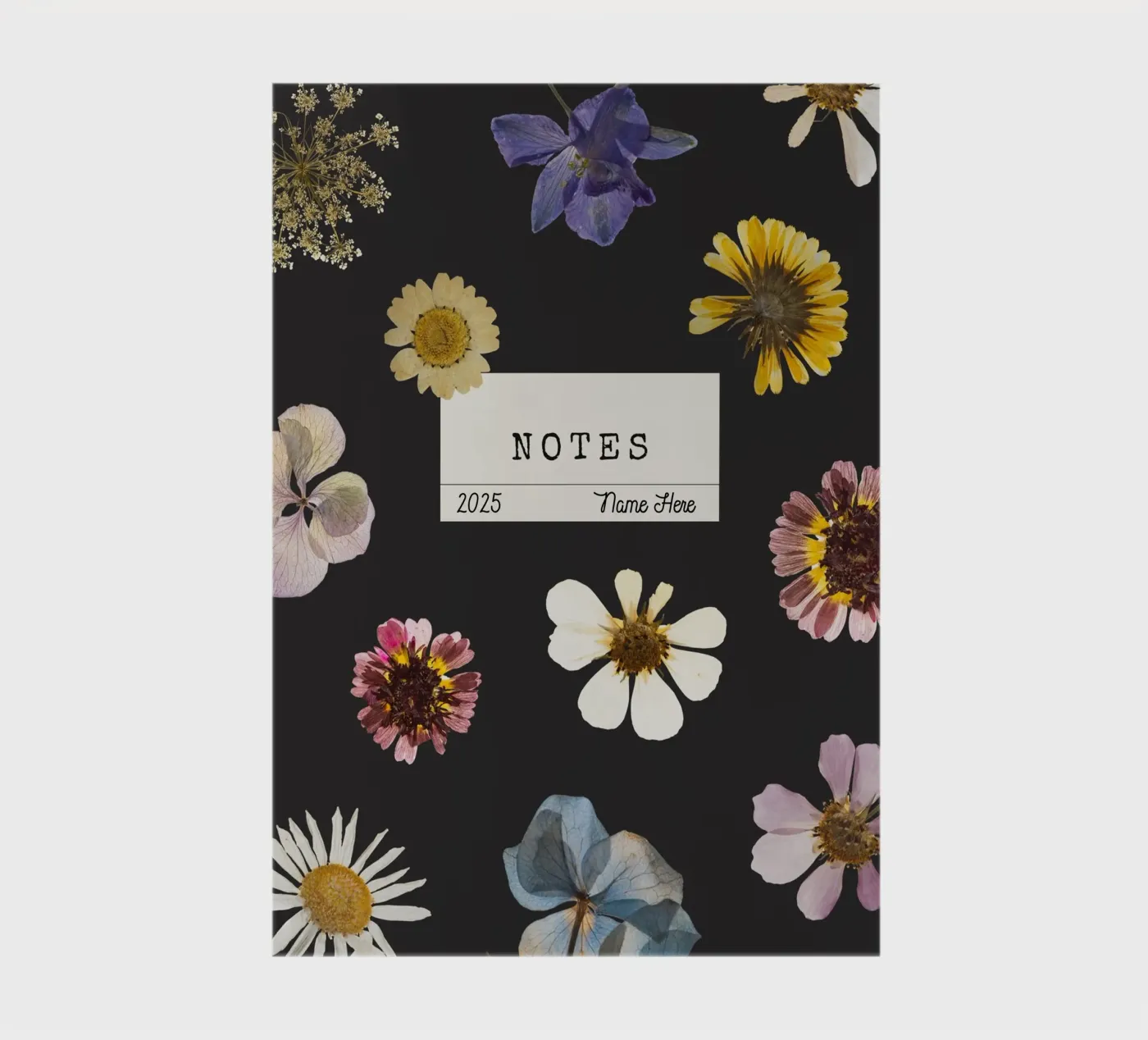 Fiori secchi, diario vintage, nome e anno personalizzati quaderno da Peaches Art Prints