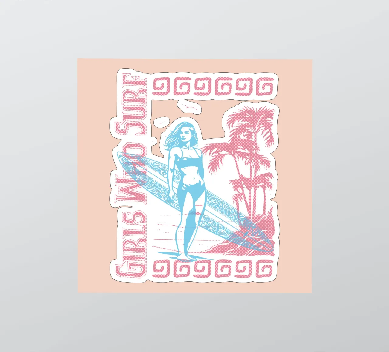 Girls Who Surf in Beach sticker by Gunawan Rb