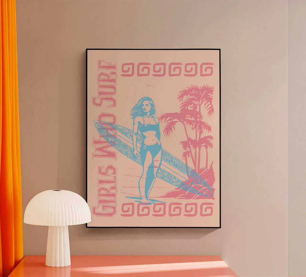 Ragazze che fanno surf in spiaggia plexiglass da Gunawan Rb