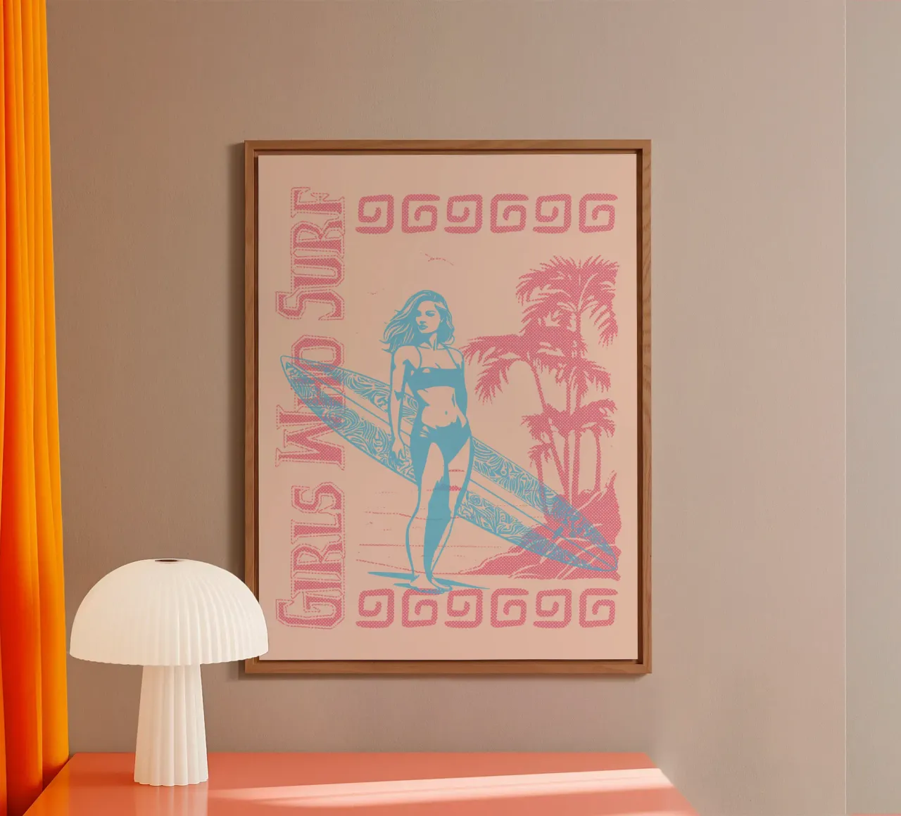 Ragazze che fanno surf in spiaggia pannello forex da Gunawan Rb