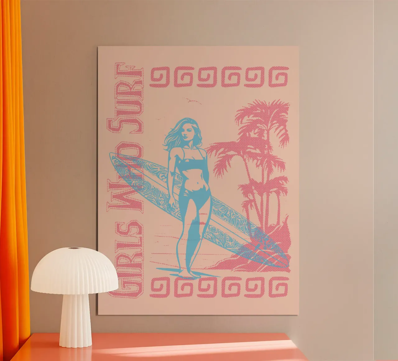 Ragazze che fanno surf in spiaggia carta hahnemühle da Gunawan Rb