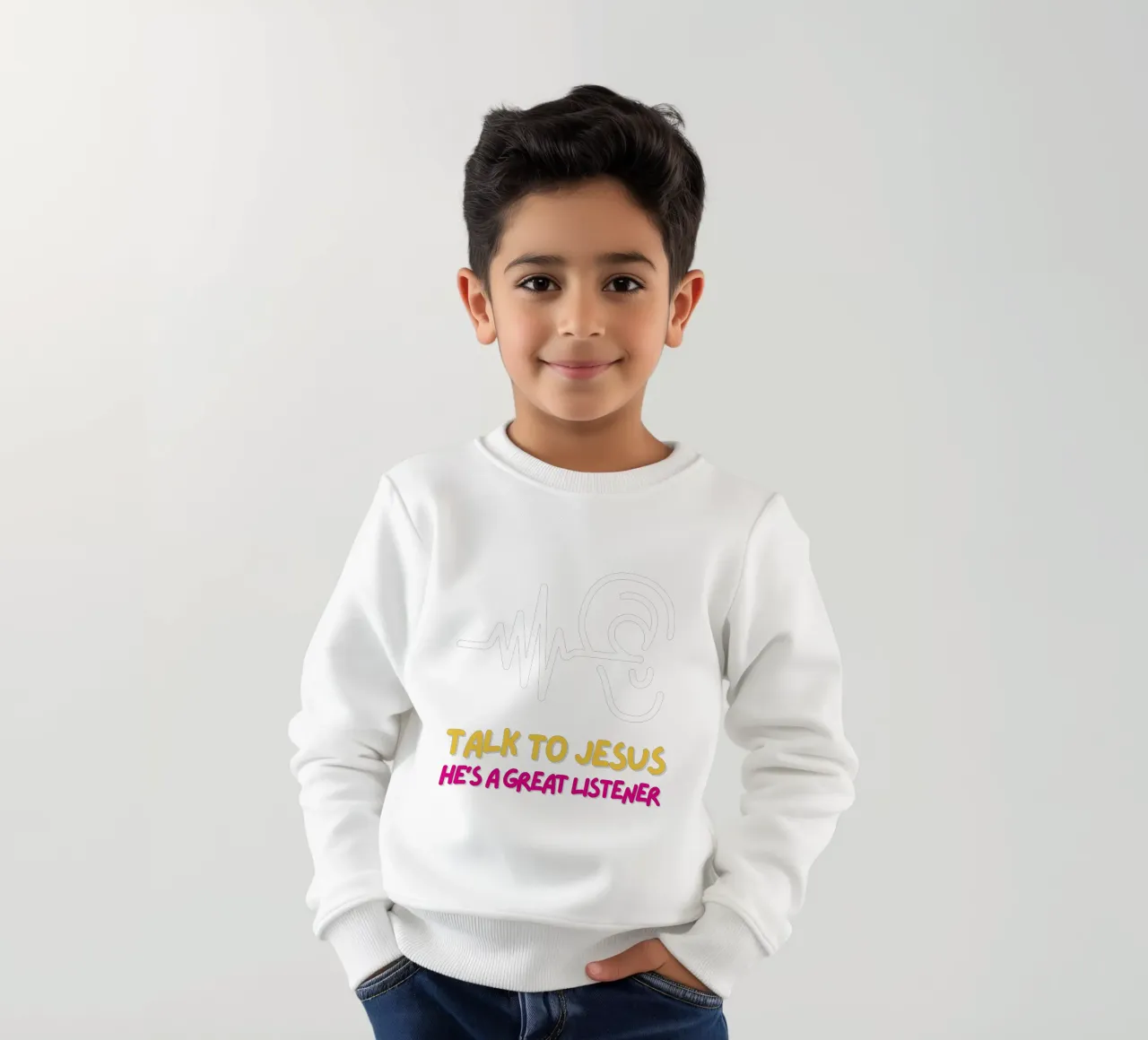 Talk to Jesus Tee, Christian apparel Unisex Faith based Merc sudadera para niño de Lionandlamb