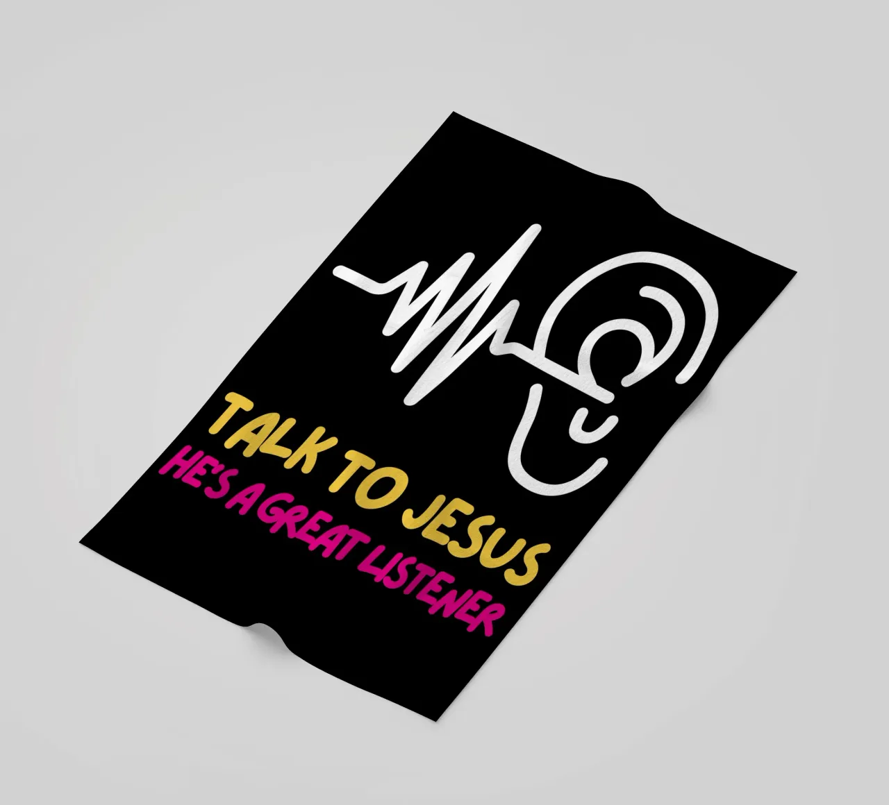 Talk to Jesus Tee, Christian apparel Unisex Faith based Merc beach towel by Lionandlamb
