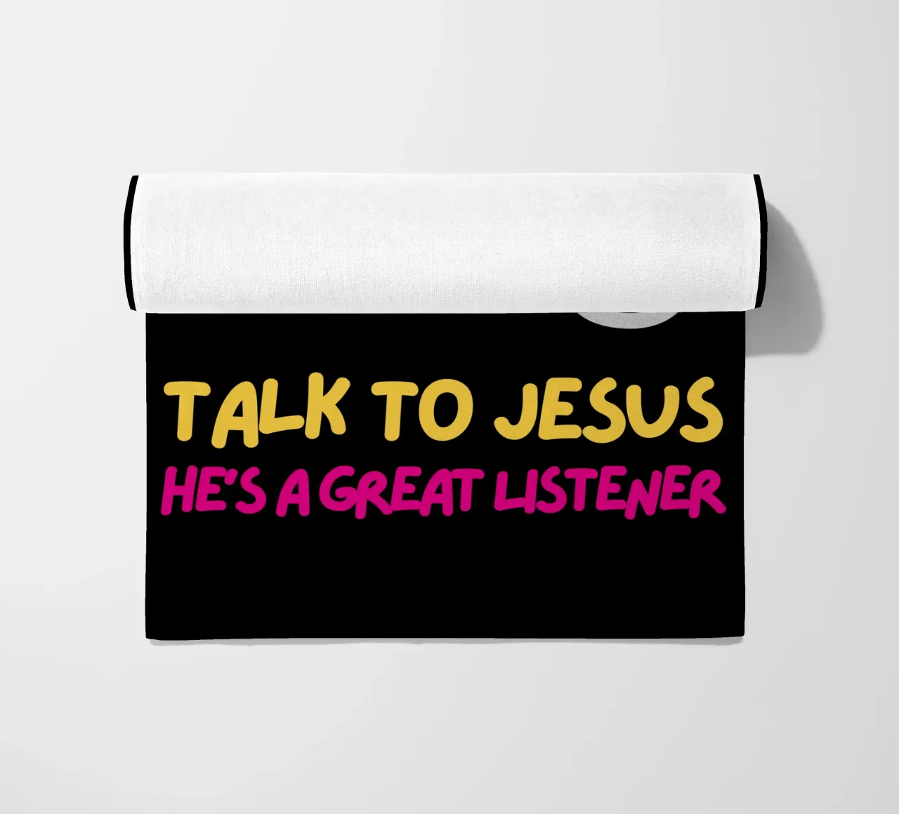 Talk to Jesus Tee, Christian apparel Unisex Faith based Merc beach towel by Lionandlamb