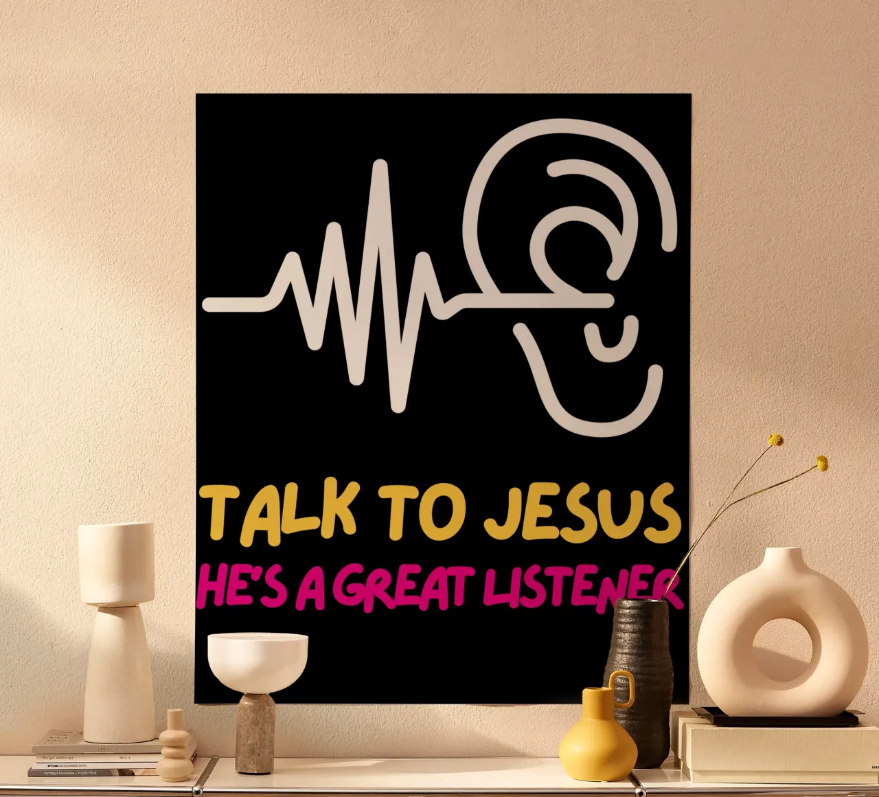 Talk to Jesus Tee, Christian apparel Unisex Faith based Merc hahnemühle by Lionandlamb