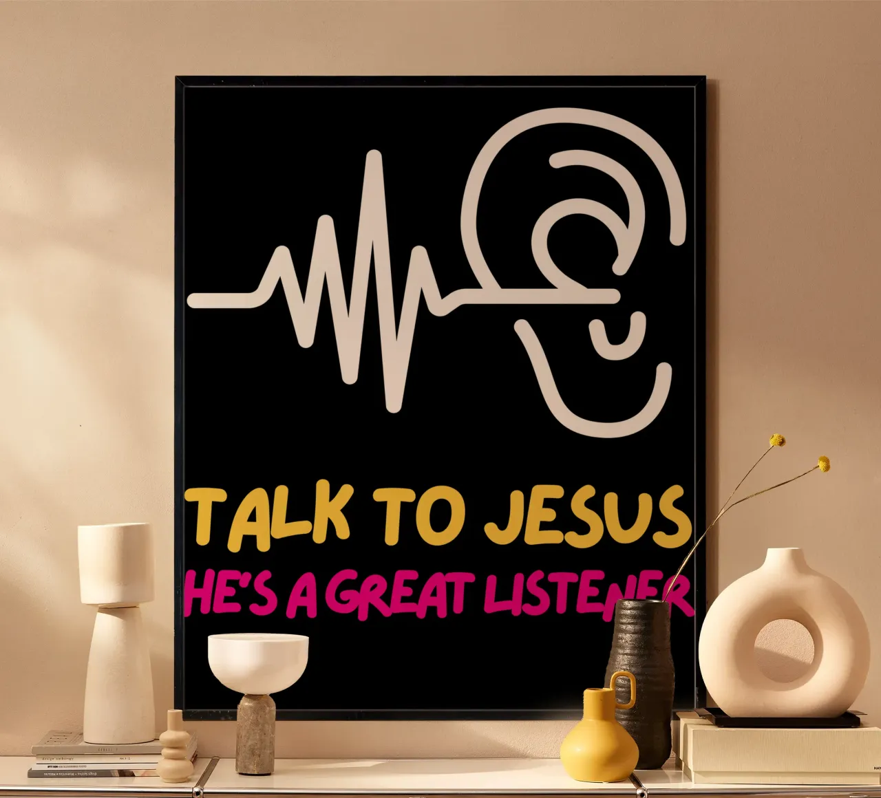 Talk to Jesus Tee, Christian apparel Unisex Faith based Merc hahnemühle by Lionandlamb
