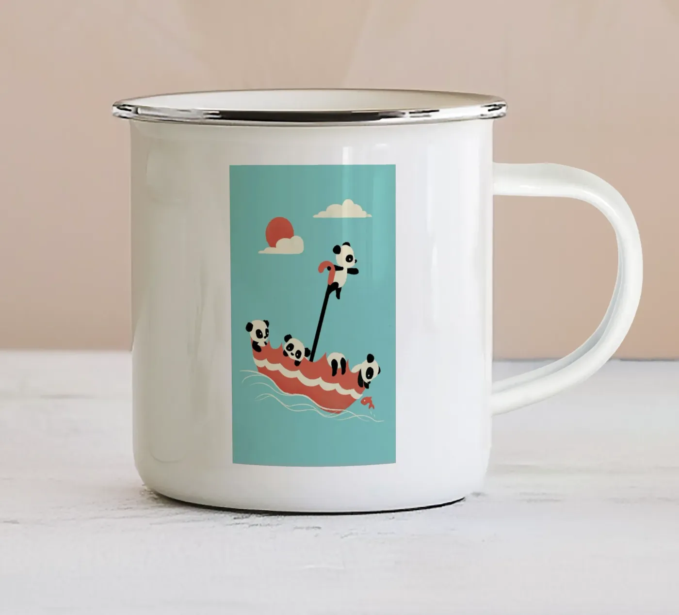 Float On enamel mug by Jay Fleck