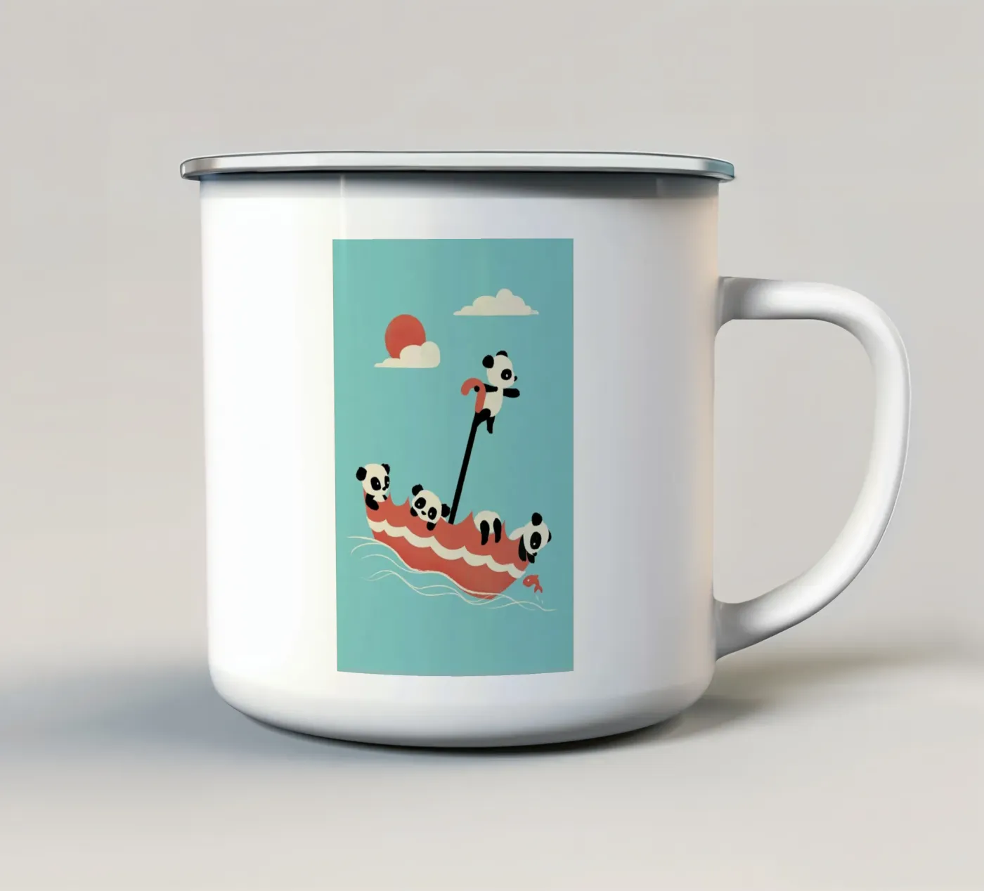 Float On enamel mug by Jay Fleck