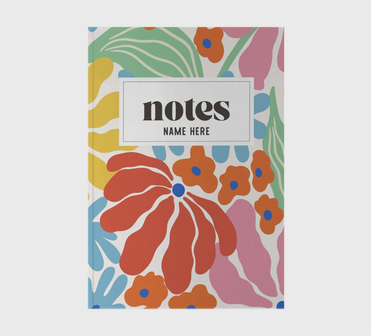 Flowers Journal, Scandi, Personalised Name Notebook notebook by Peaches Art Prints