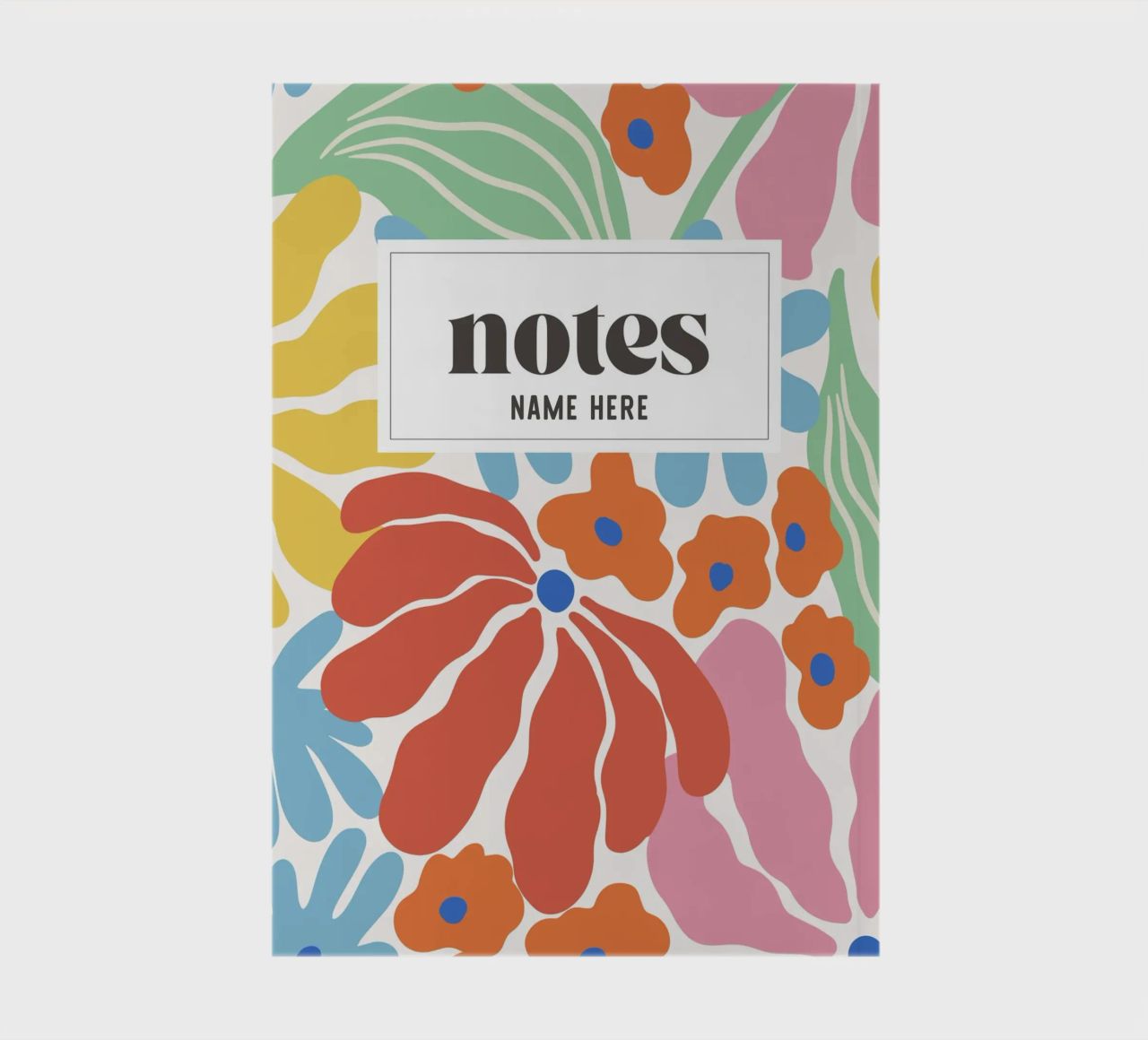 Flowers Journal, Scandi, Personalised Name Notebook notebook by Peaches Art Prints