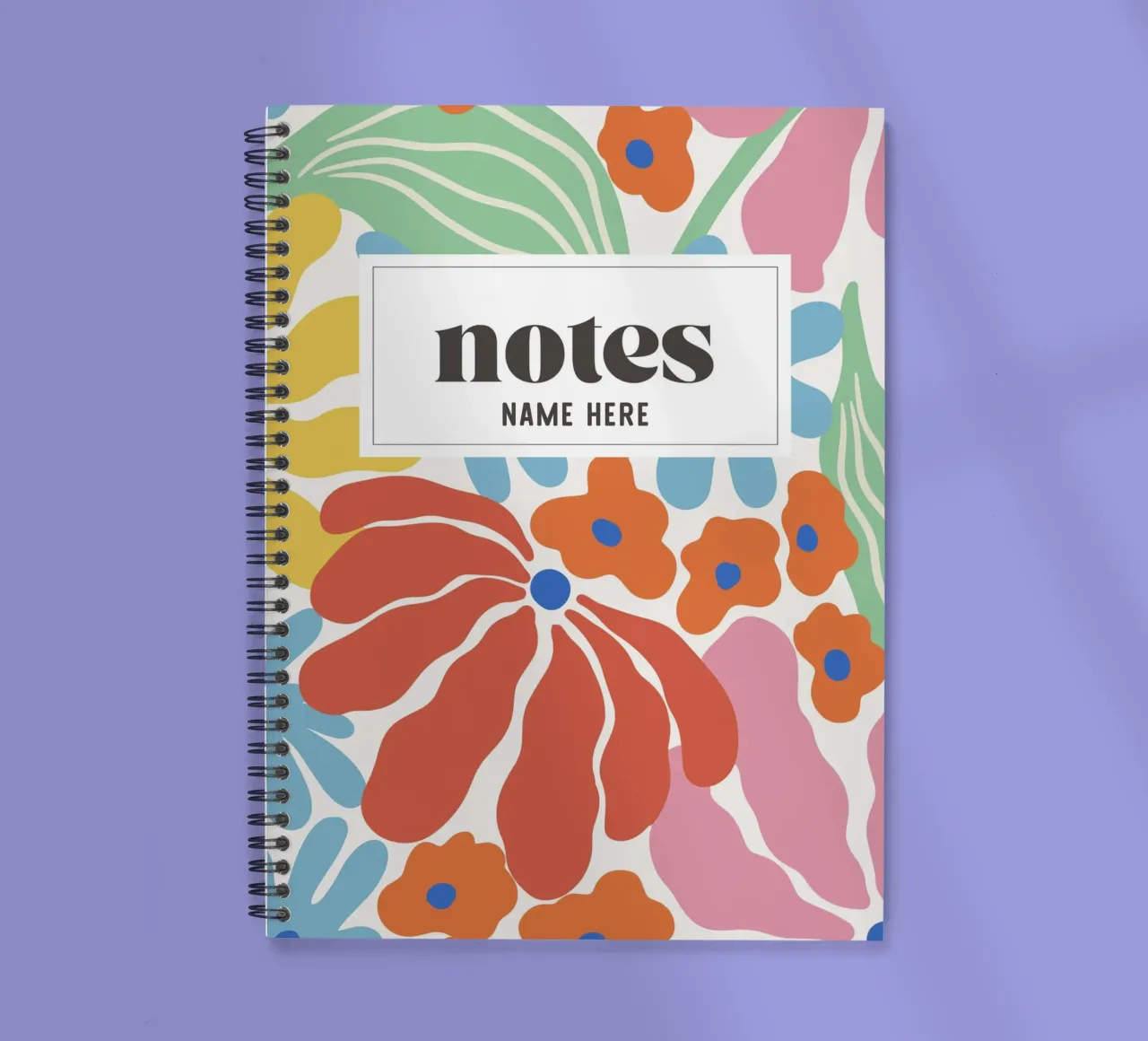 Diario de flores, Scandi, Cuaderno personalizado con nombre cuaderno de espiral de Peaches Art Prints