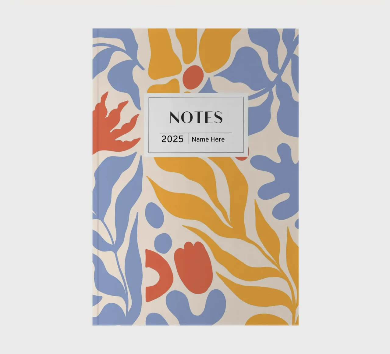 Journal floral, design scandinave, carnet annuel à nom personnalisé carnet de notes de Peaches Art Prints