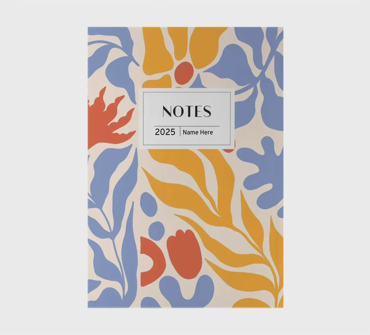 Floral Journal, Scandi Design, Custom Name Year Notebook notebook by Peaches Art Prints