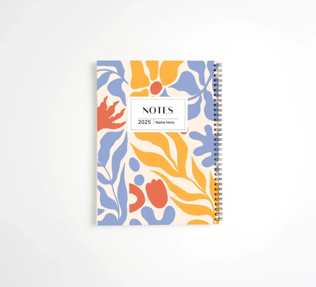 Floral Journal, Scandi Design, Custom Name Year Notebook spiral notebook by Peaches Art Prints