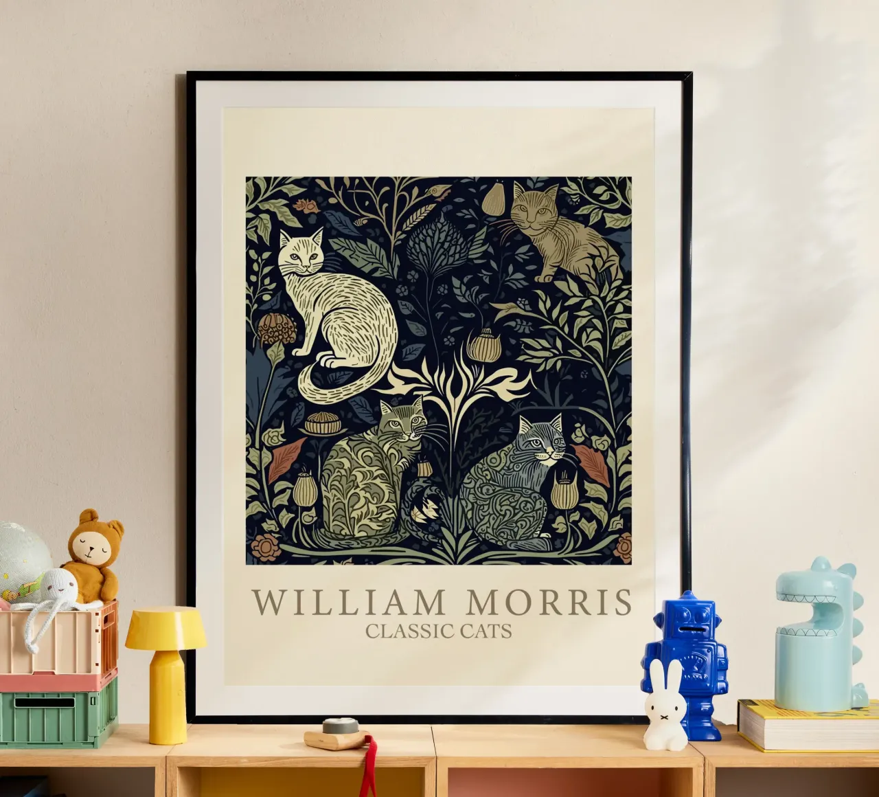 William Morris Classic Cats - Tree of Life hahnemühle by Peaches Art Prints